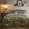 furn. Frida Abstract Printed Reversible Duvet Cover Set in Moss