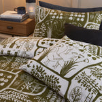 furn. Frida Abstract Printed Reversible Duvet Cover Set in Moss