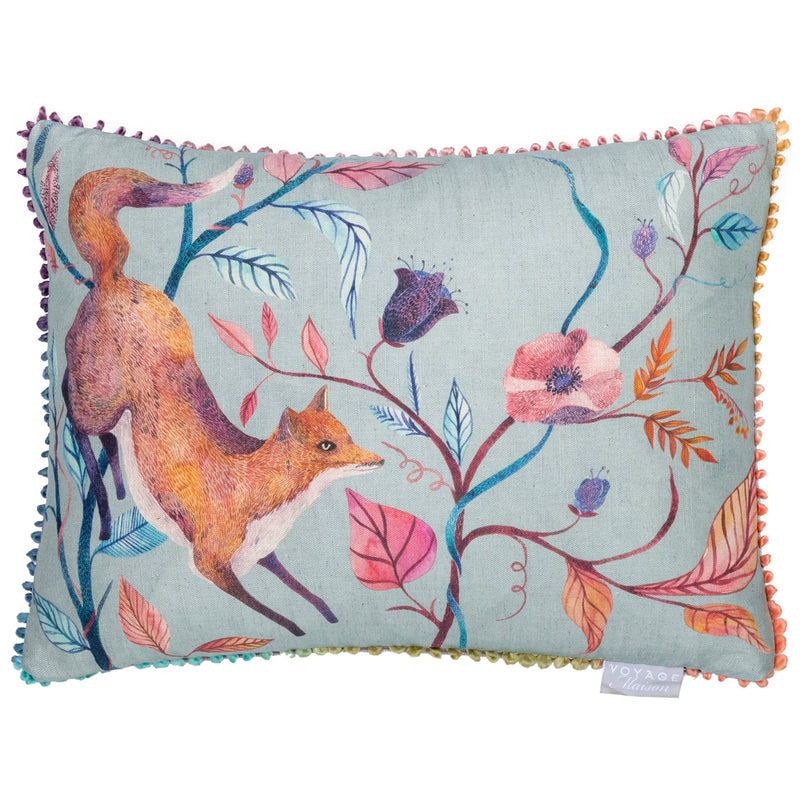 Animal Blue Cushions - Frieda Fox Printed Cushion Cover Robins Egg Voyage Maison