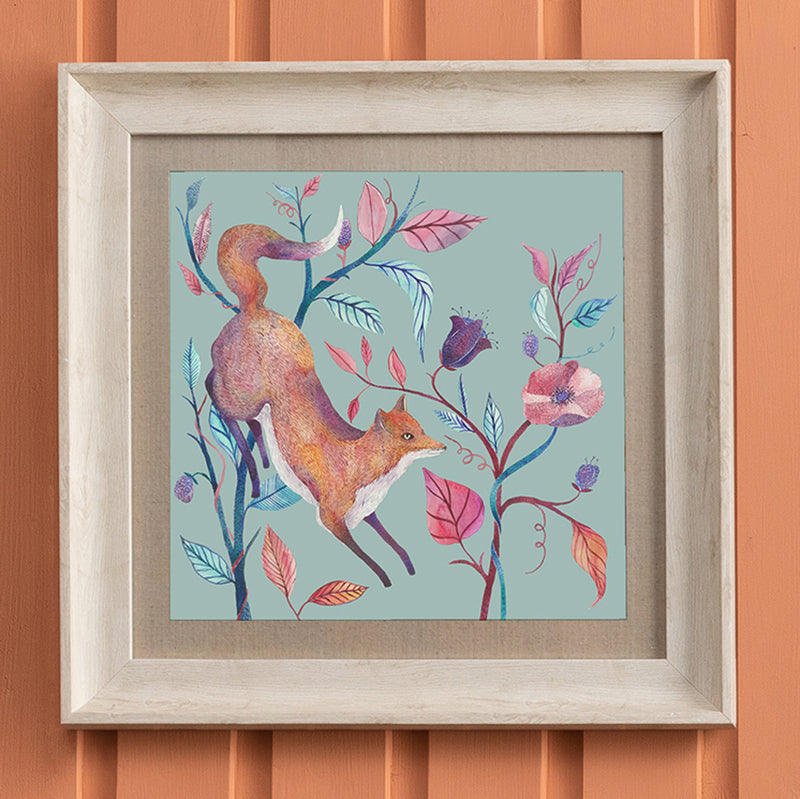 Animal Blue Wall Art - Frieda Fox  Framed Print Birch/Robins Egg Voyage Maison