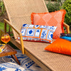 Abstract Orange Cushions - Frieze Outdoor Cushion Cover Coral/Blue furn.