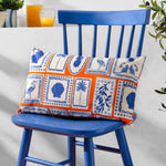 Abstract Orange Cushions - Frieze Outdoor Cushion Cover Coral/Blue furn.