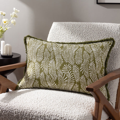 Hoem Frond Cushion Cover in Olive