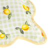 Check Green Cushions - Fruits Lemons Gingham Check Outdoor Cushion Cover Sage Furn