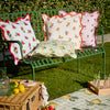 Check Green Cushions - Fruits Lemons Gingham Check Outdoor Cushion Cover Sage Furn