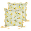 Fruits Lemons Gingham Check Indoor/Outdoor Seat Pads Sage
