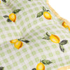 Fruits Lemons Gingham Check Indoor/Outdoor Seat Pads Sage