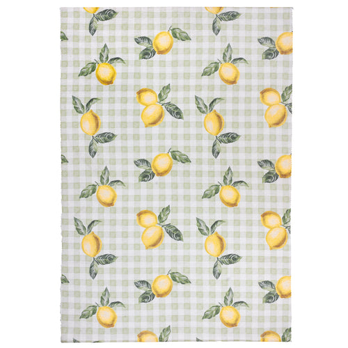 Check Green Rugs - Fruits Lemons Striped Indoor/Outdoor Rug Sage Furn