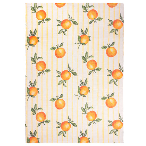 Striped Yellow Rugs - Fruits Oranges Gingham Check Indoor/Outdoor Rug Yellow Furn