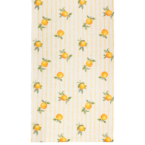 Striped Yellow Kitchen - Fruits Oranges Indoor/Outdoor Table Runner Yellow Furn
