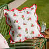 Striped Blue Cushions - Fruits Strawberries Striped Outdoor Cushion Cover Blue Furn