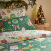  Green Bedding  - Festive Treats Printed Soft Touch Duvet Cover Set Emerald Duvet Day