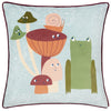 Abstract Blue Cushions - Funguys Friends Piped Velvet Cushion Cover Sky Blue little furn.