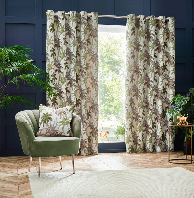 Wylder Galapagos Eyelet Curtains in Green