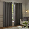 Plain Grey Curtains - Galaxy Chenille Room Darkening Eyelet Curtains Charcoal Paoletti