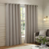 Plain Silver Curtains - Galaxy Chenille Room Darkening Eyelet Curtains Silver Paoletti