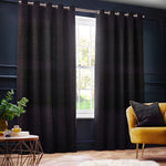 Paoletti Galaxy Room Darkening Eyelet Curtains in Black