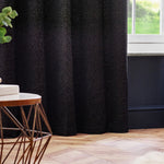 Paoletti Galaxy Room Darkening Eyelet Curtains in Black