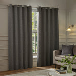  Curtains - Galaxy  Eyelet Curtains Charcoal Paoletti