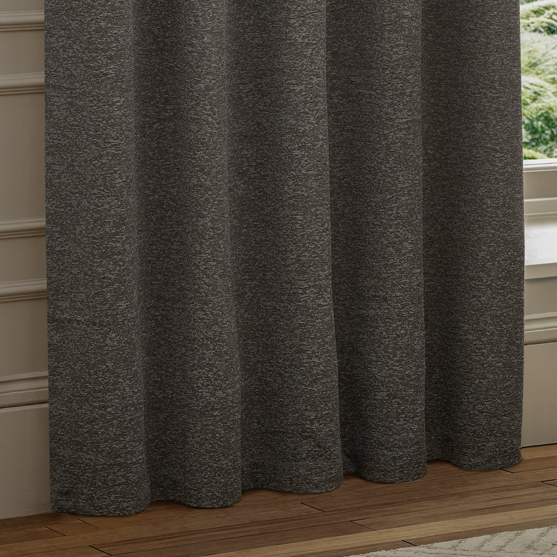  Curtains - Galaxy  Eyelet Curtains Charcoal Paoletti
