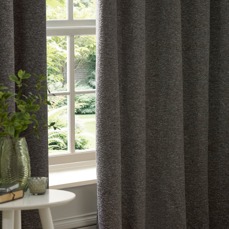  Curtains - Galaxy  Eyelet Curtains Charcoal Paoletti