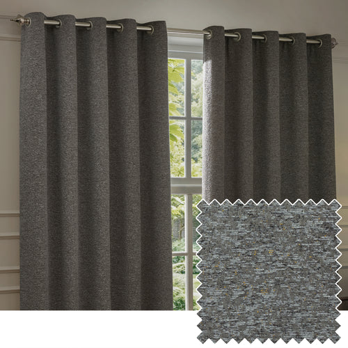 Plain Grey Curtains - Galaxy Chenille Room Darkening Eyelet Curtains Charcoal Paoletti