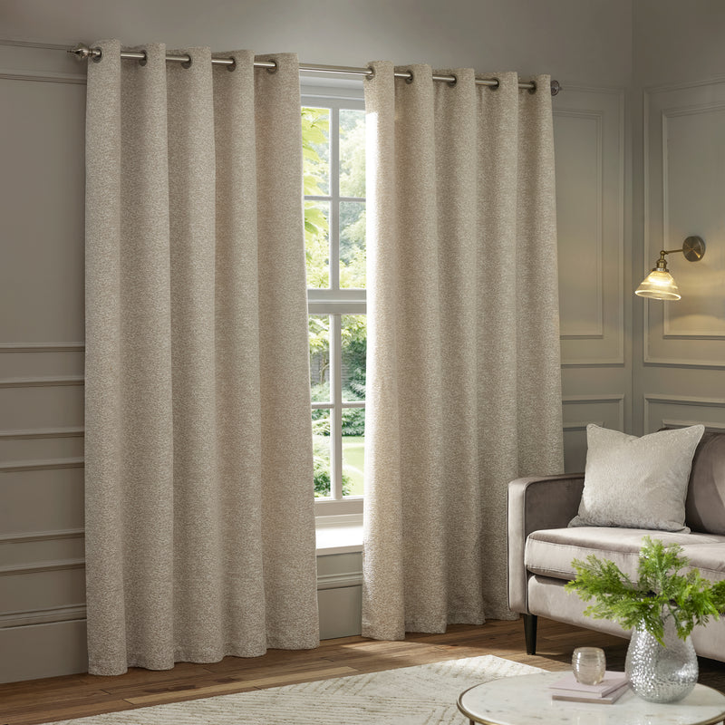  Curtains - Galaxy  Eyelet Curtains Ivory Paoletti