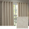 Plain Cream Curtains - Galaxy Chenille Room Darkening Eyelet Curtains Ivory Paoletti