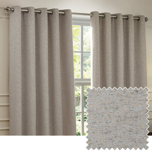  Curtains - Galaxy  Eyelet Curtains Silver Paoletti