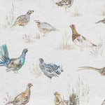 Voyage Maison Game Birds Printed Linen Fabric in Cream