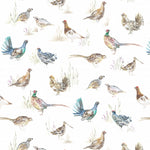 Voyage Maison Game Birds Printed Linen Fabric in Cream