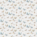 Voyage Maison Game Birds Mini Printed Linen Fabric in Cream