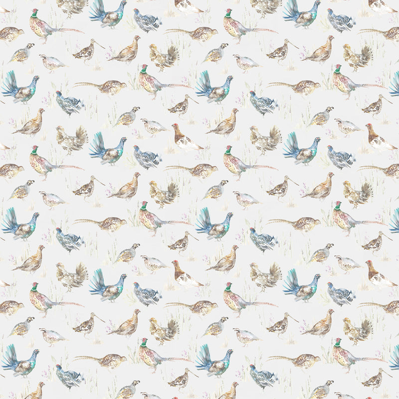 Voyage Maison Game Birds Mini Printed Linen Fabric in Cream