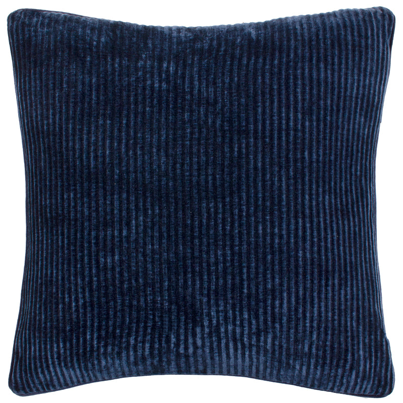 Striped Blue Cushions - Garda Corduroy Piped Cushion Cover Navy furn.