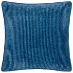 Striped Blue Cushions - Garda Corduroy Piped Cushion Cover Petrol furn.