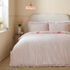 Floral Green Bedding - Gardenia Reversible Ruffle Duvet Cover Set Pink Pebble Furn