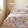 Floral Green Bedding - Gardenia Reversible Ruffle Duvet Cover Set Pink Pebble Furn