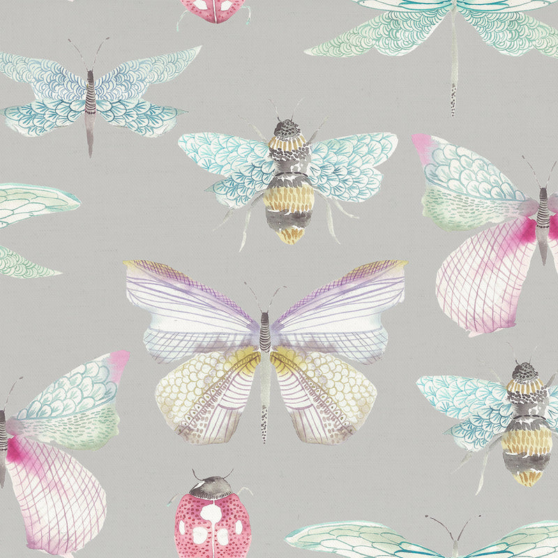 Voyage Maison Garden Wings Printed Oil Cloth Fabric (By The Metre) in Pastel