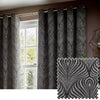 Paoletti Gatsby Jacquard Eyelet Curtains in Black