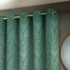 Paoletti Gatsby Jacquard Eyelet Curtains in Emerald