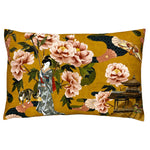 Paoletti Geisha Floral Cushion Cover in Ochre