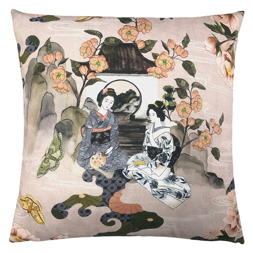 Paoletti Geisha Floral Cushion Cover in Blush