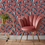 furn. Geo Cat Wallpaper Sample in Pink