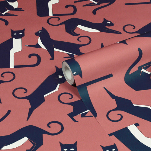 furn. Geo Cat Wallpaper in Pink