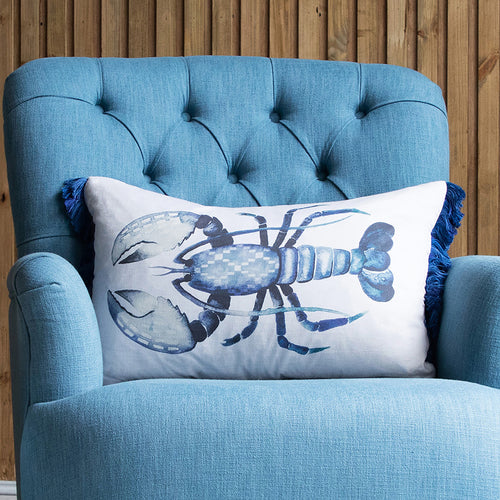 Animal Blue Cushions - Gerroa Printed Cushion Cover Cobalt Voyage Maison