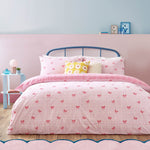 Check Pink Bedding - Gingham Bows Printed Duvet Cover Set Pink Heya Home