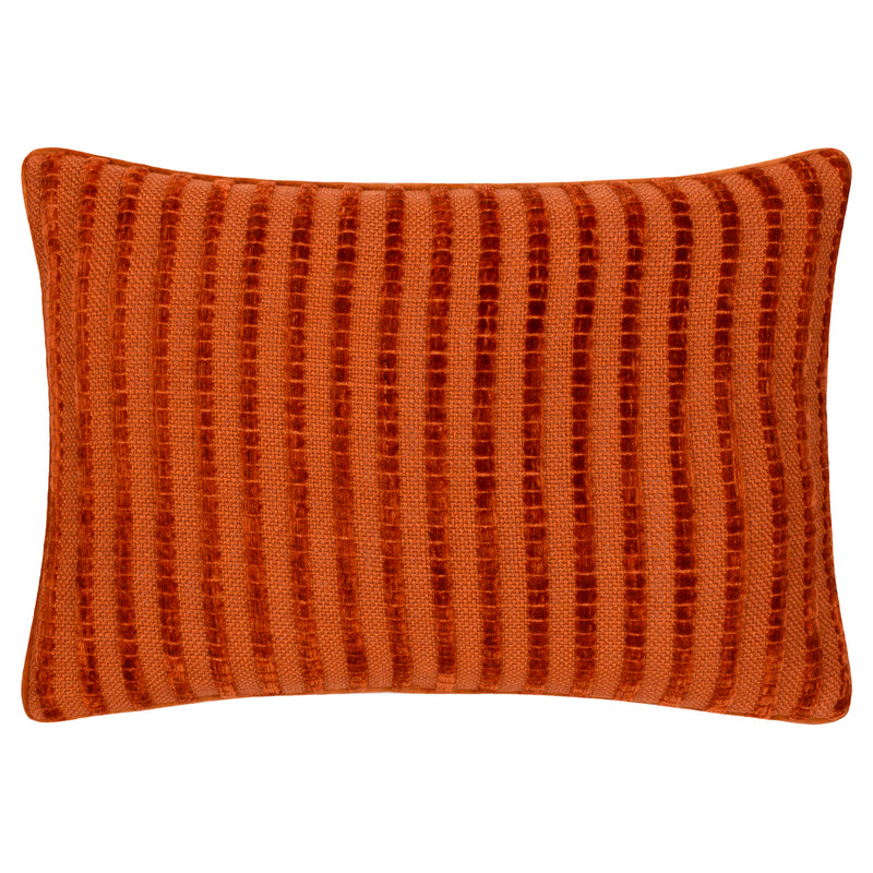 Striped Red Cushions - Giyla Chenille  Cushion Cover Brick furn.