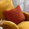 Striped Red Cushions - Giyla Chenille  Cushion Cover Brick furn.