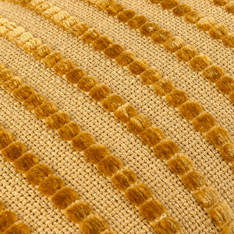 Striped Gold Cushions - Giyla Chenille  Cushion Cover Gold furn.