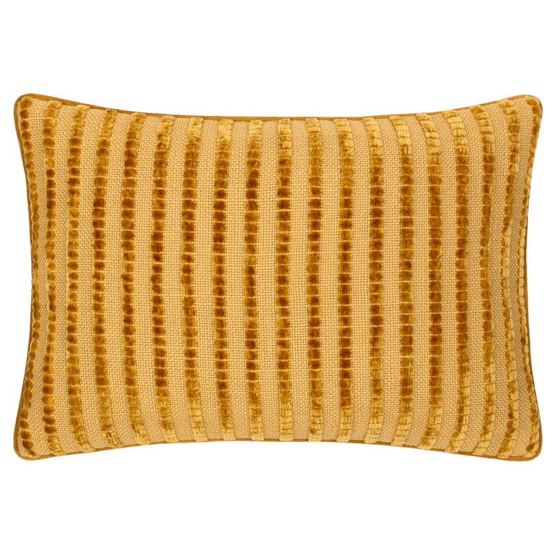 Striped Gold Cushions - Giyla Chenille  Cushion Cover Gold furn.